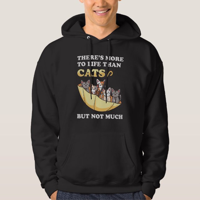 Cats Upside Down Umbrella  Kitty  Pet Humor Hoodie (Front)