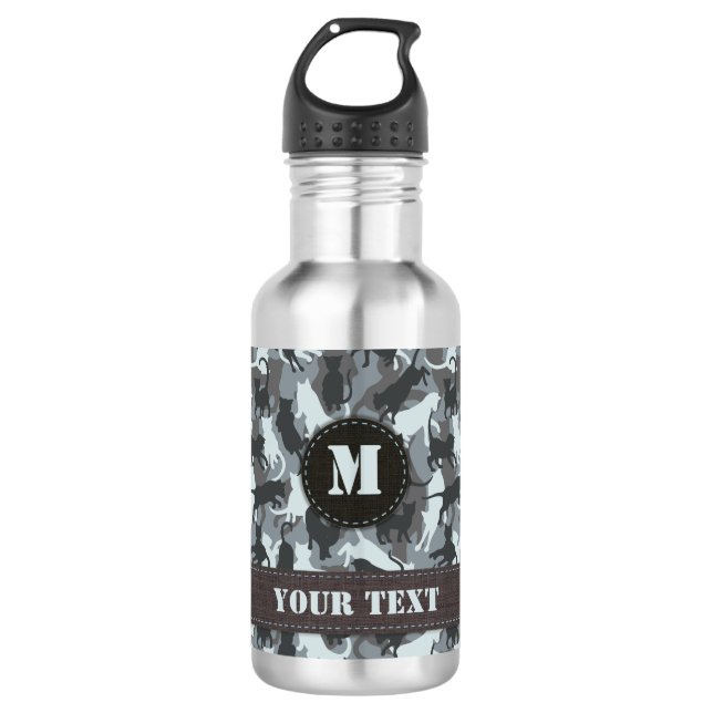 Cats Urban Camouflage Stainless Steel Water Bottle (Front)