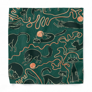 Cats Vintage: Doodle Seamless Pattern Bandana
