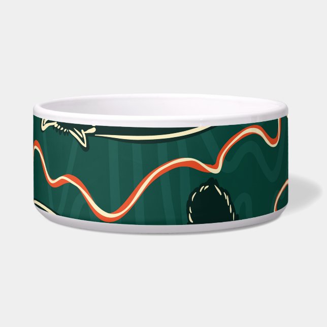 Cats Vintage: Doodle Seamless Pattern Bowl (Front)