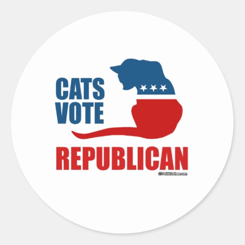 CATS VOTE REPUBLICAN CLASSIC ROUND STICKER