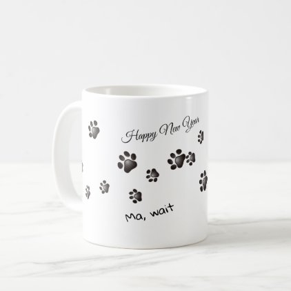 Cats Walk Black Paws Coffee Mug