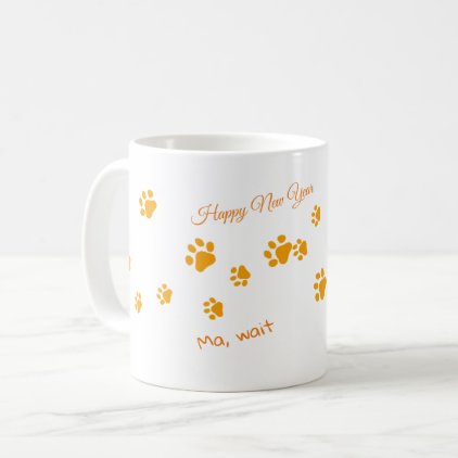 Cats Walk Orange Paws Coffee Mug