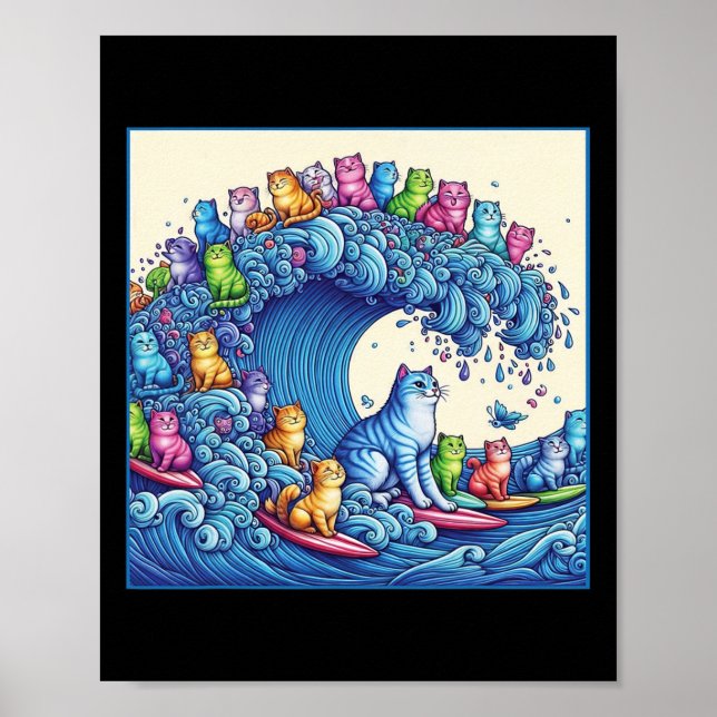 Cats Wave For Kamala Funny Cat Lady 1  Poster (Front)