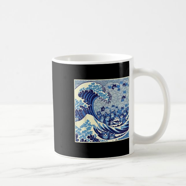 Cats Wave For Kamala Funny Cat Lady  Coffee Mug (Right)