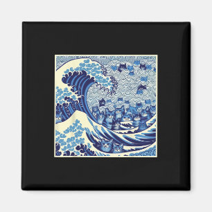 Cats Wave For Kamala Funny Cat Lady  Magnet