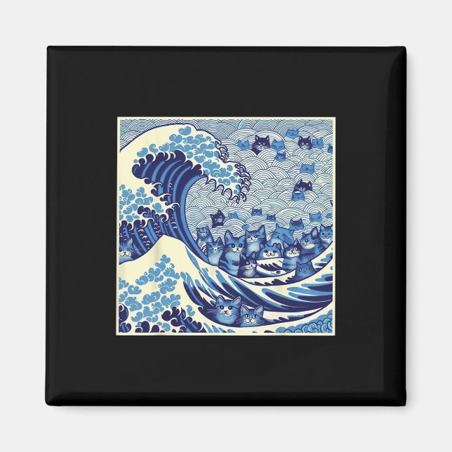 Cats Wave For Kamala Funny Cat Lady  Magnet (Front)