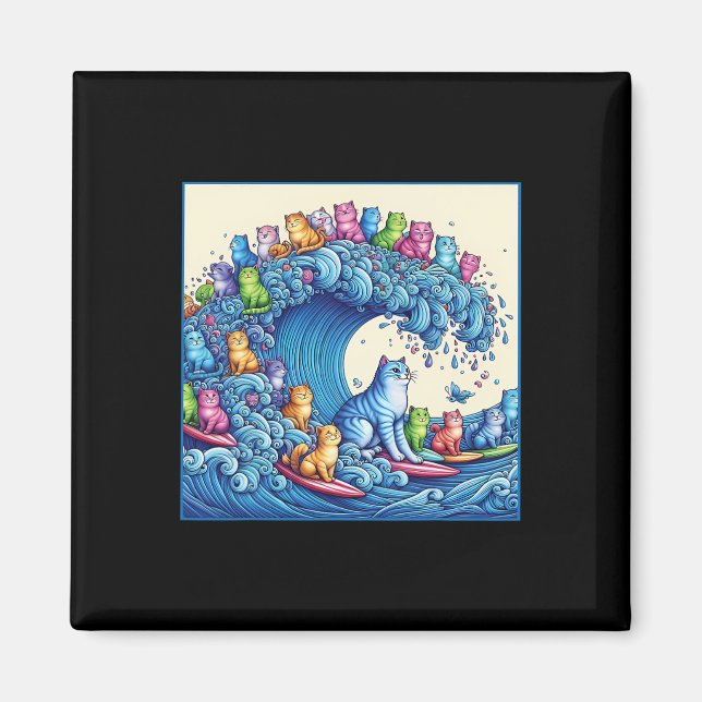 Cats Wave For Kamala Funny  Magnet (Front)