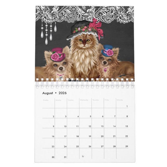Cats Wearing Hats Calendar (Aug 2026)