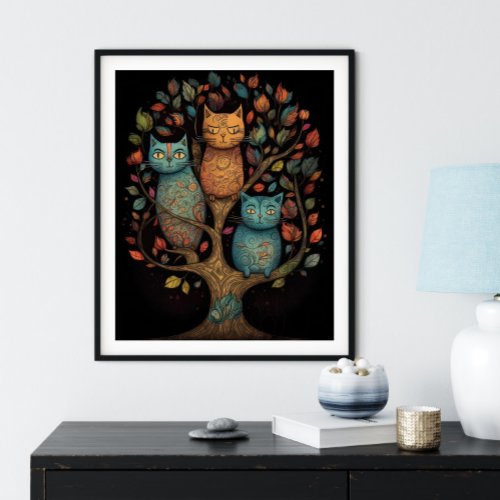 Cats  Whimsical Poster
