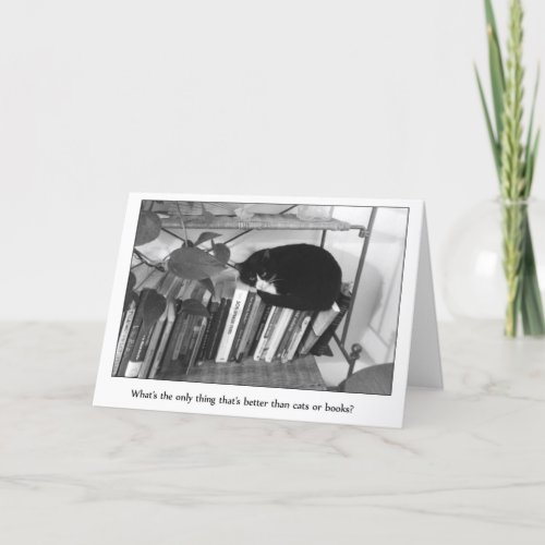 Cats Who Love Books Birthday Card