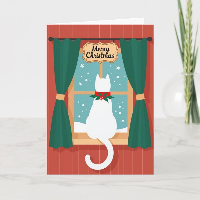 Cats Winter Window Card (Front)