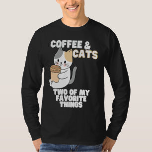 Cats With A Cup of Coffee Two of My Favorite Thing T-Shirt