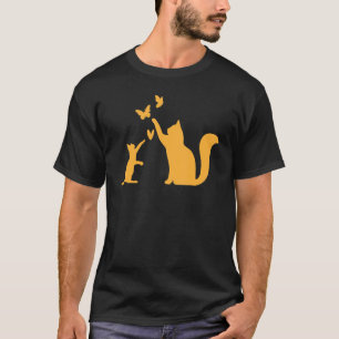 Cats With Butterflies Cat  I Cute Cats T-Shirt