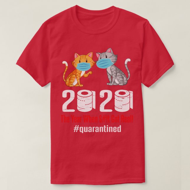 Cats With Face Mask Dancing 2020 Toilet Paper The  T-Shirt (Design Front)