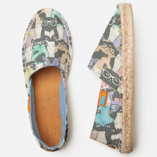 Cats with Glasses Shoes Espadrilles (Side)