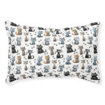 Cats With Grumpy Faces Paw Prints Pattern Pet Bed