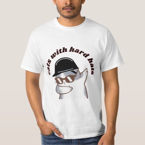 Cats with hard hats Classic T_shirts