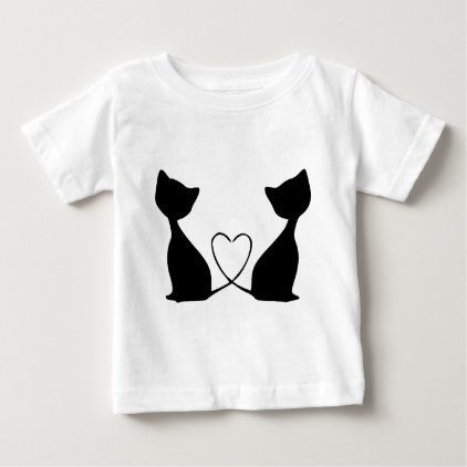 Cats with heart, black and white baby T-Shirt