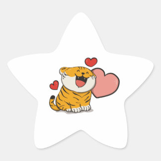 Cats with love  star sticker