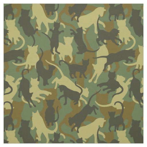 Cats Woodland Camouflage Fabric