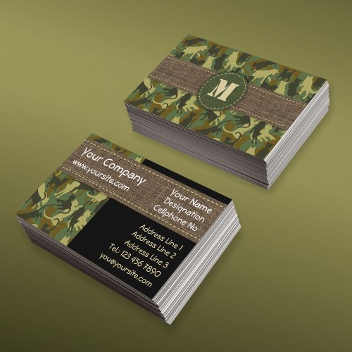 Cats Woodland Camouflage Horizontal Business Card