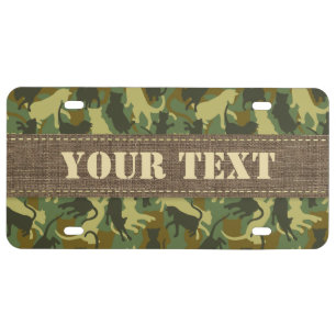 Cats Woodland Camouflage License Plate