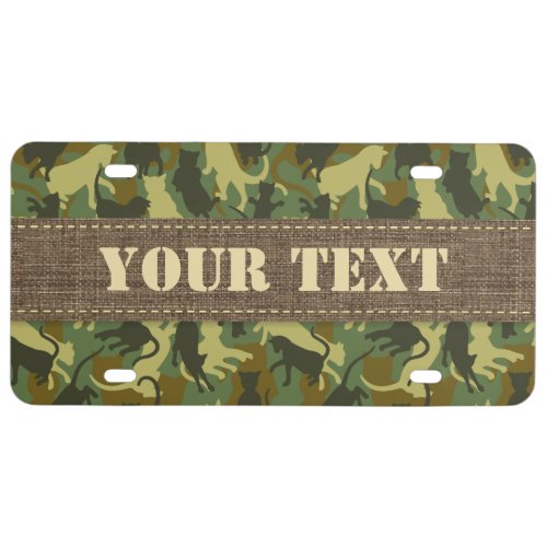 Cats Woodland Camouflage License Plate