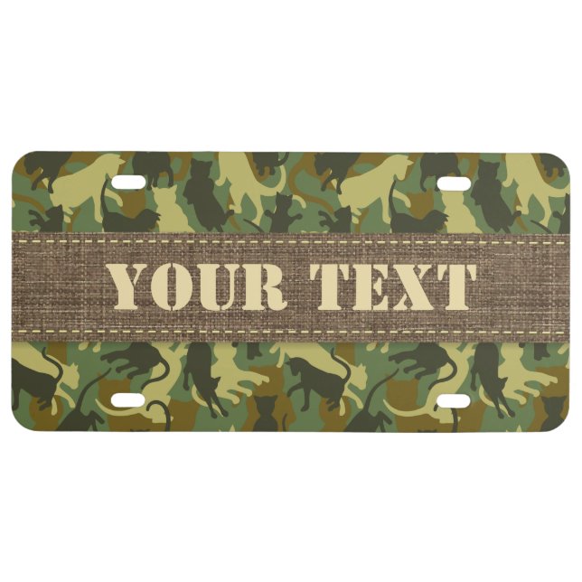 Cats Woodland Camouflage License Plate (Front)