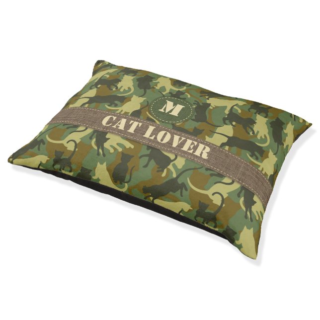 Cats Woodland Camouflage Pet Bed (Angled)