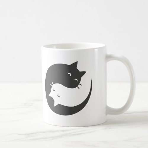 Cats yin and yang mandala _ Choose background colo Coffee Mug