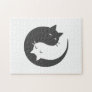 Cats yin and yang mandala - Choose background colo Jigsaw Puzzle