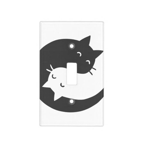 Cats yin and yang mandala _ Choose background colo Light Switch Cover