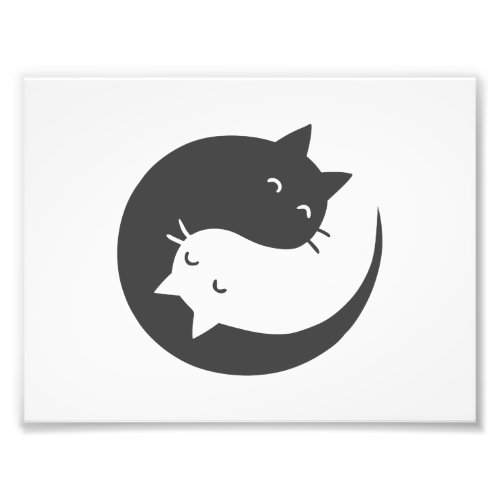 Cats yin and yang mandala _ Choose background colo Photo Print