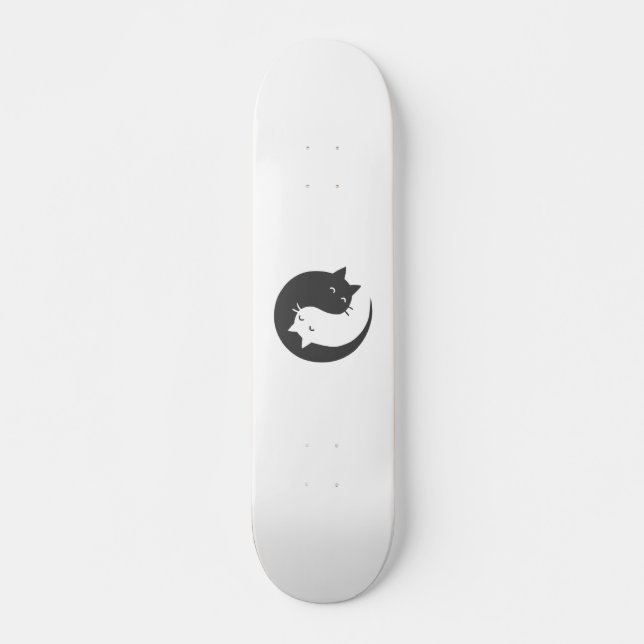 Cats yin and yang mandala - Choose background colo Skateboard (Front)