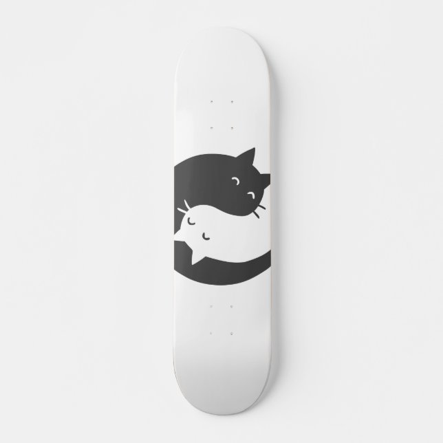 Cats yin and yang mandala - Choose background colo Skateboard (Front)