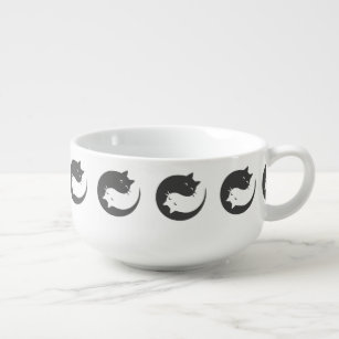 Cats yin and yang mandala - Choose background colo Soup Mug