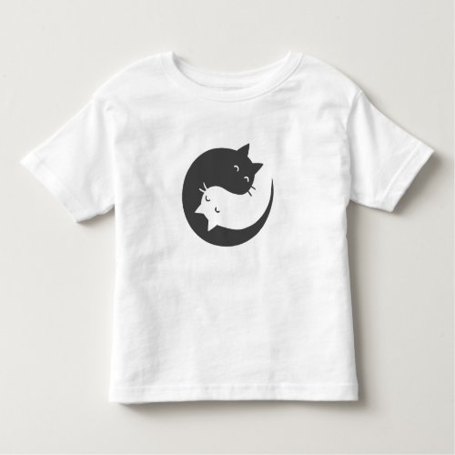Cats yin and yang mandala _ Choose background colo Toddler T_shirt