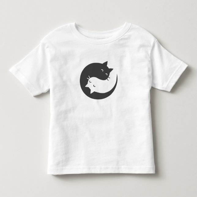 Cats yin and yang mandala - Choose background colo Toddler T-shirt (Front)