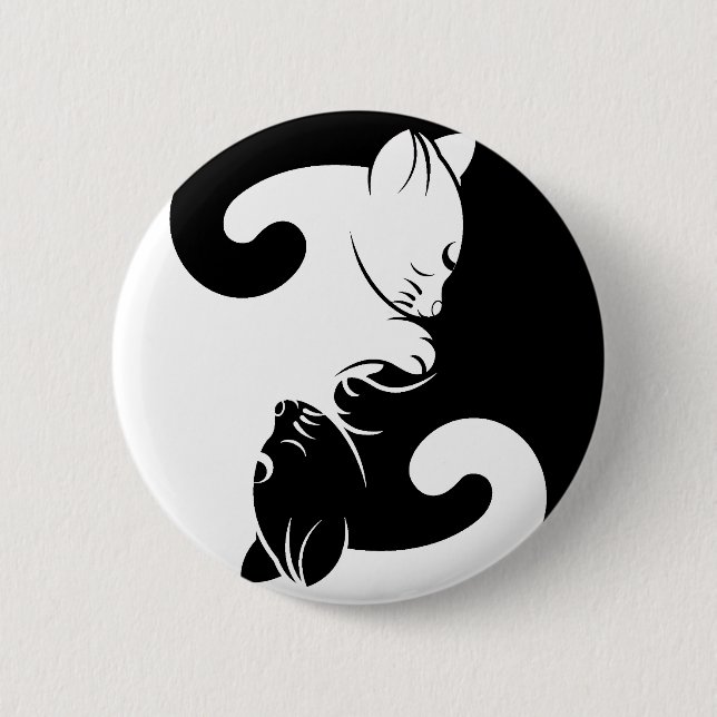 Cats yin yang pinback button (Front)