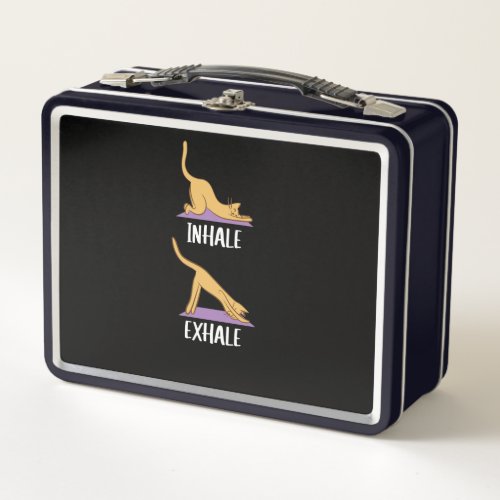 Cats Yoga Cute Cats Sport Inhale Exhale Metal Lunch Box