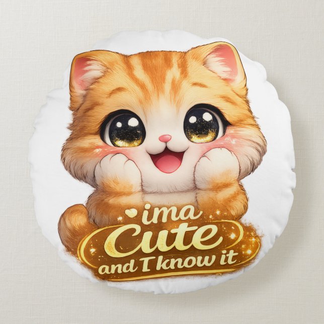 Catsera 2.0 round pillow (Front)