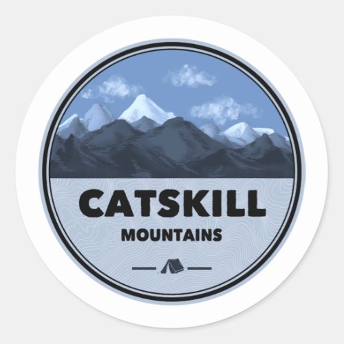 Catskill Mountains New York Camping Classic Round Sticker