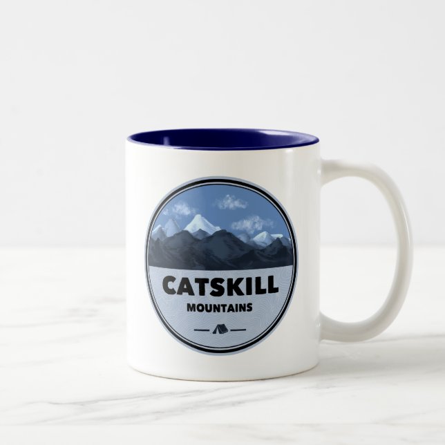 Catskill Mountains New York Camping Two-Tone Coffee Mug (Right)