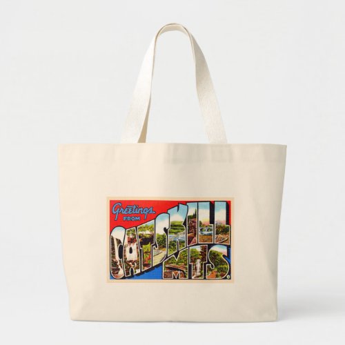 Catskill Mountains New York Large Letter Postcard Large Tote Bag