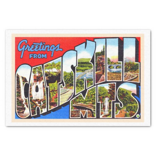Catskill Mountains New York Large Letter Postcard Tissue Paper