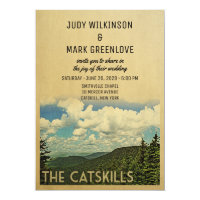 Catskill Mountains Wedding Invitation Vintage