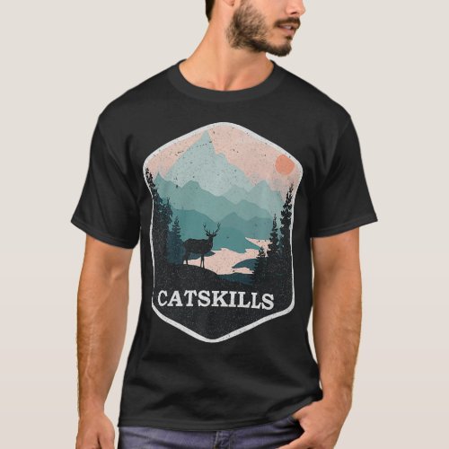 Catskills New York Mountains Vintage Nature Hiking T_Shirt