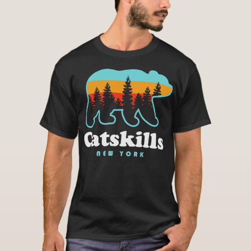 Catskills NY Bear Camping Hiking Mountains New Yor T_Shirt