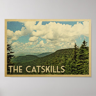 Catskills Poster - Mountains Vintage Travel Print